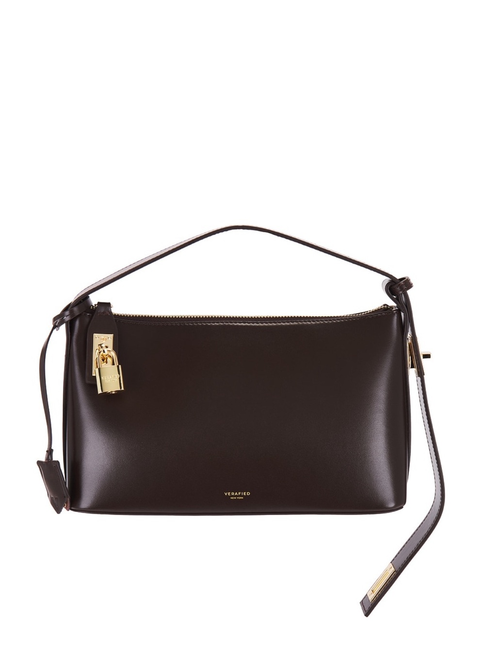 Verafied Hobo Bag in Dark Brown and Gold